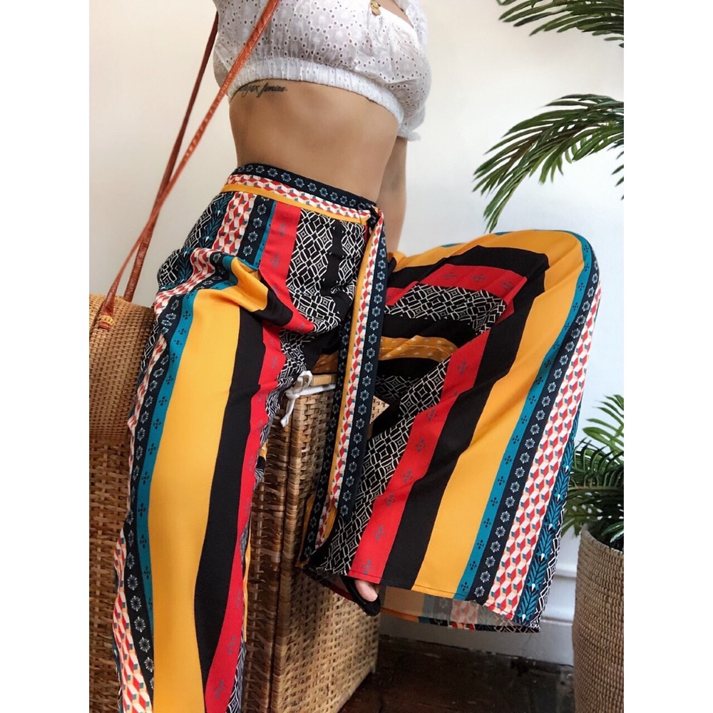 🆕Paige Boho Mixed Print Wide Leg Palazzo Pants - Picture 7 of 7